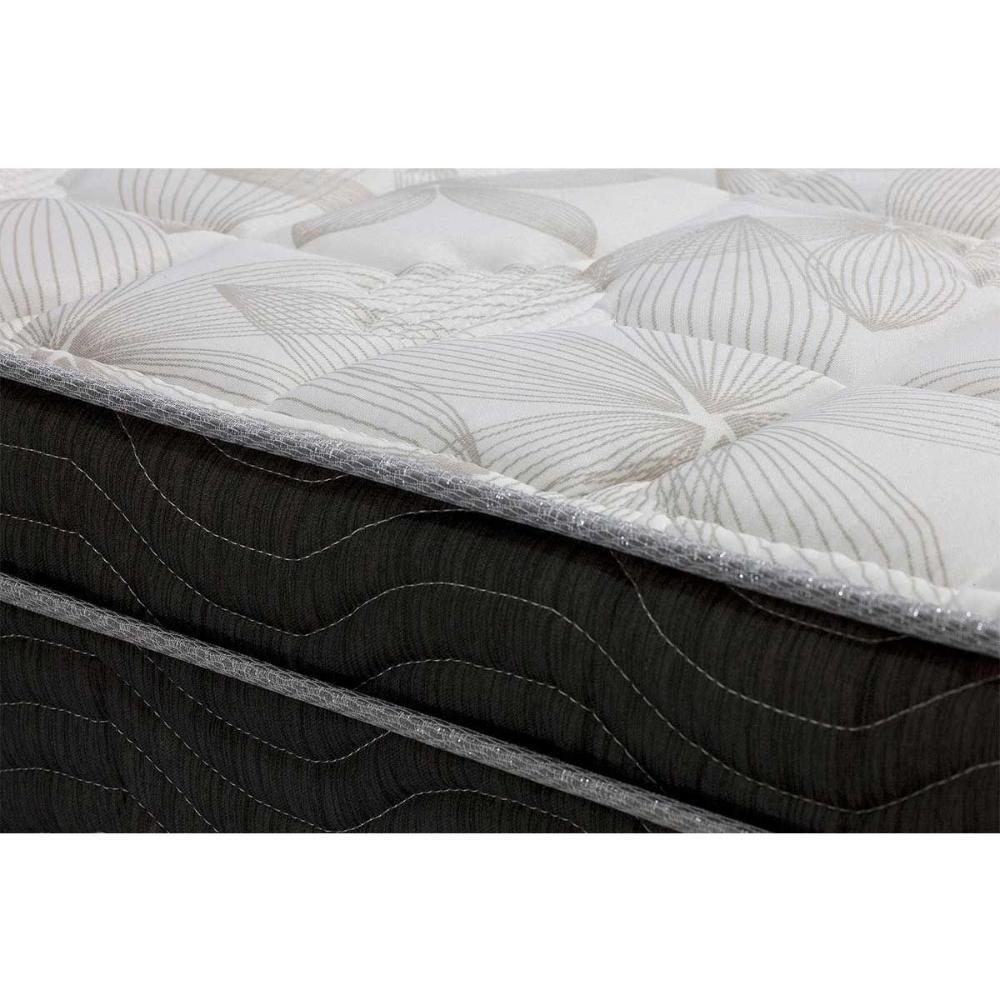 Miniatura Cama Box Baú King: Colchão Molas Ortobom Nanolastic Light + Base Crc Courano Black(186X198)