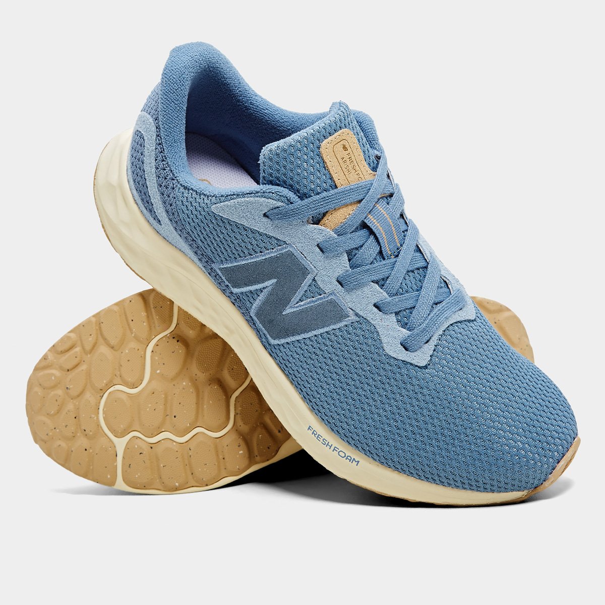 Miniatura Tênis New Balance Fresh Foam Arishi V'4 Feminino Azul Claro+Bege - 34