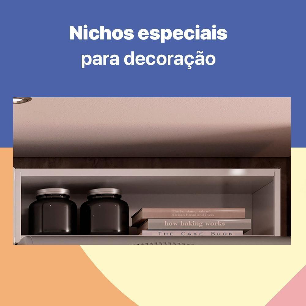Cozinha De Aço Compacta Com Nicho Aéreo 3 Peças Branco rosé