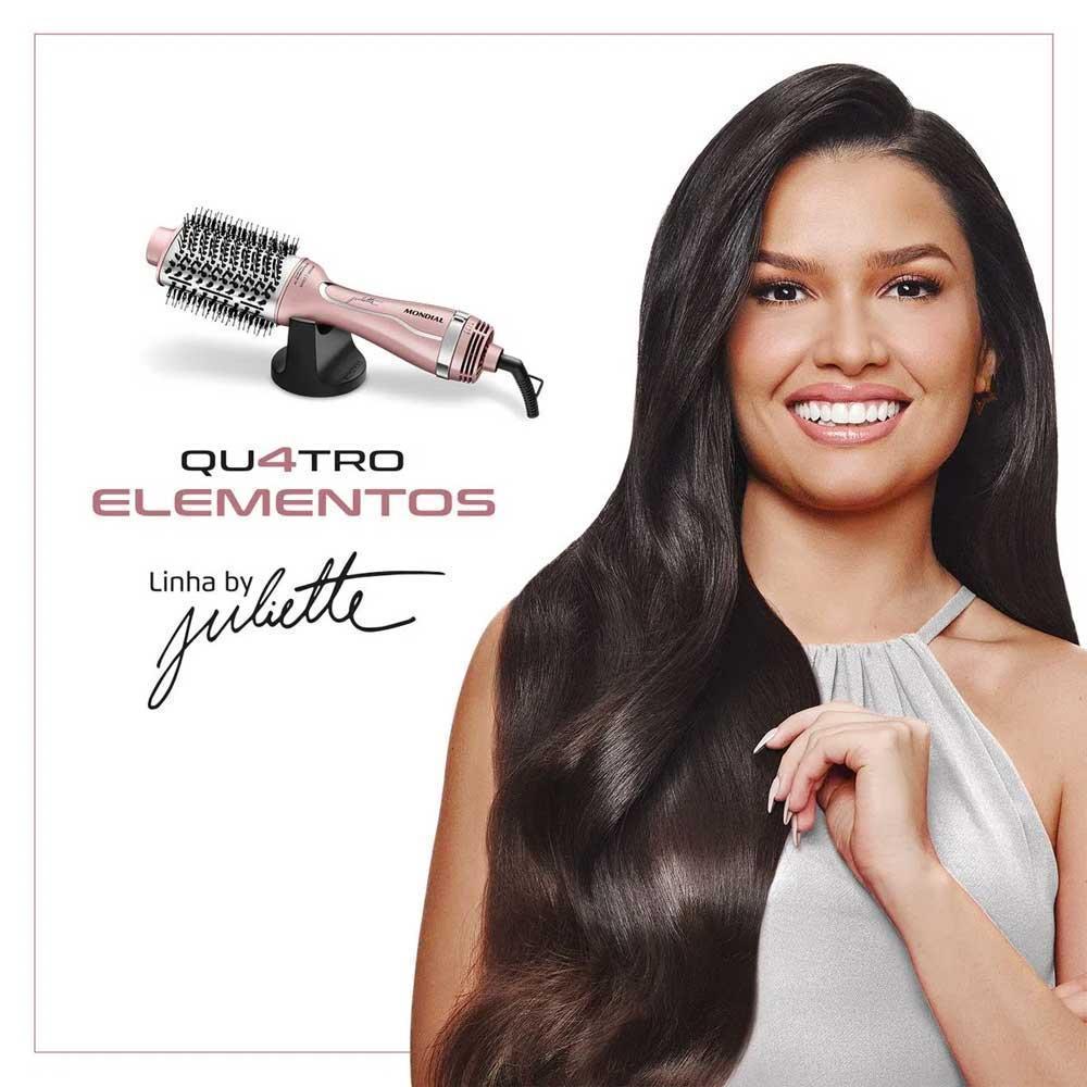 Miniatura Escova Secadora Mondial Juliette 1200W ES-JU-01 Rosa Bivolt