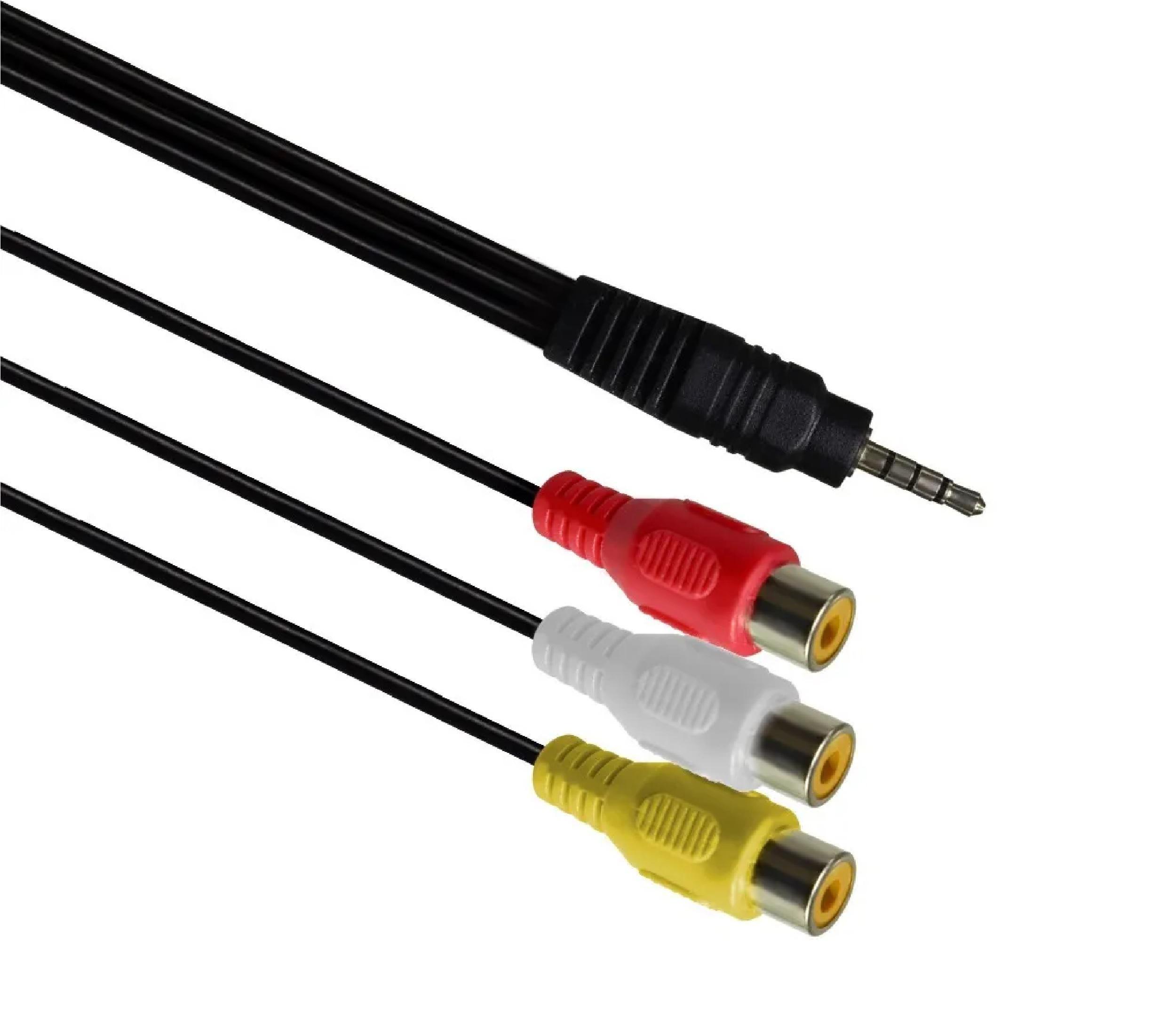 Miniatura Cabo De Áudio P3 Para 3Rca Fêmea Estéreo 20Cm Mb71165 Mbtech 20 cm - P3 - RCA Fêmea - 1 entrada - 3 saídas - P3 x RCA Fêmea