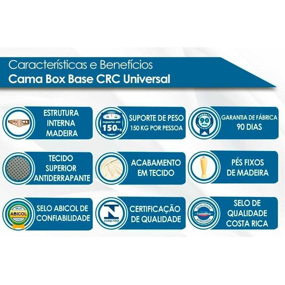 Miniatura Cama Box Base Queen Universal Bordado White (158x198x25) - Polar