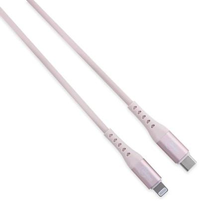 Miniatura Cabo USB-C para Lightning de Silicone, 1,2 metros, Originais iPlace, Rosa