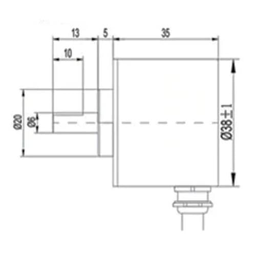 Miniatura Encoder Incremental 200 Pulsos Canal AB PNP Eixo 6mm 6-28VDC