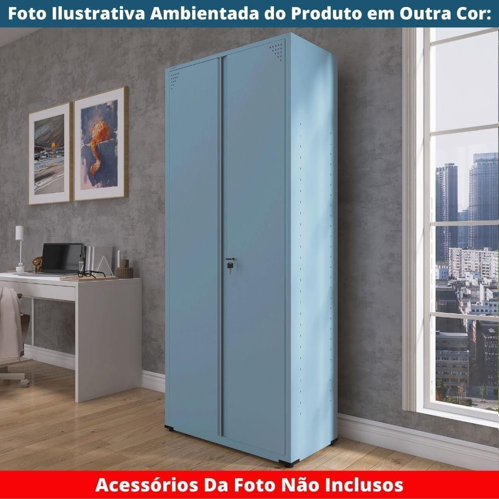 Armário Alto 2 Portas Pandin 80 Cm (largura) Inmetro Estrutura E Portas Aço Vermelho C- Chave