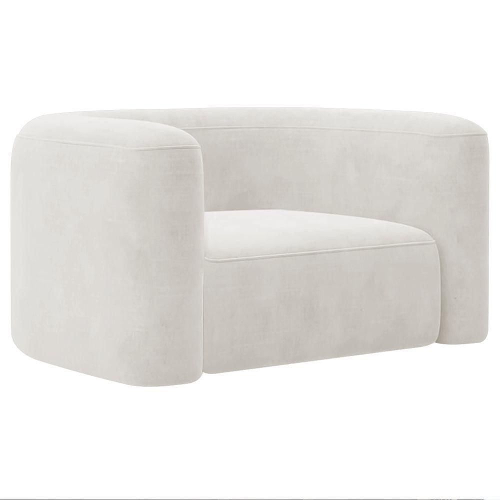 Miniatura Kit Sofá 2 Lugares 160cm E Poltrona Orgânica Luxo Recepção Melina Bouclé - Amarena Moveis Cor Branco