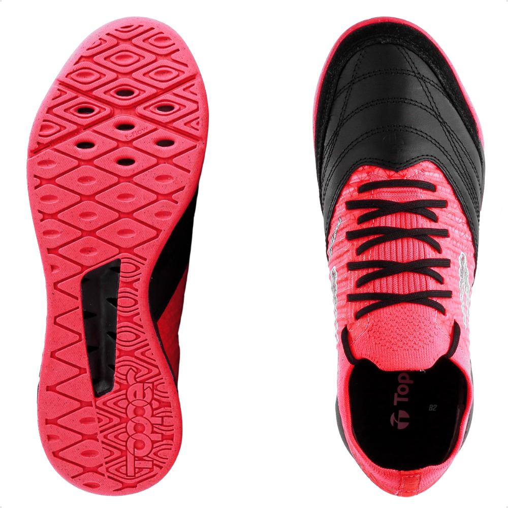 Chuteira Futsal Topper Dominator Fuse Unissex Coral / Preto - 39