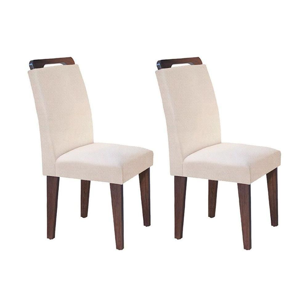Miniatura Kit 2 Cadeiras Sala Jantar Athenas 2 Un Capuccino-linho Bege - Rufato