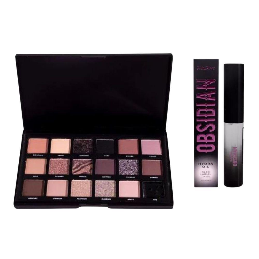 Kit Ruby Rose Obsidian Paleta De Sombras Precious + Lipoil
