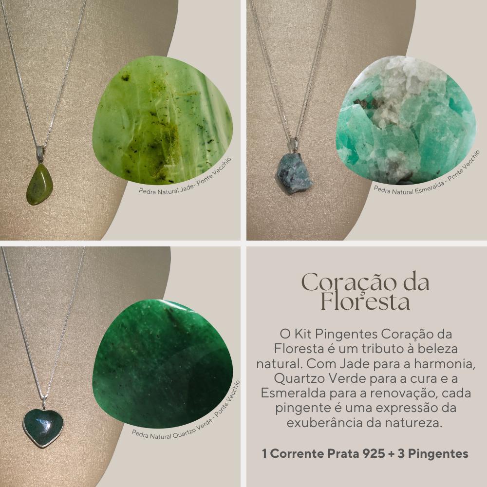 Miniatura Colar Prata 925 3 Em 1 Coração Da Floresta - P Vecchio Joias
