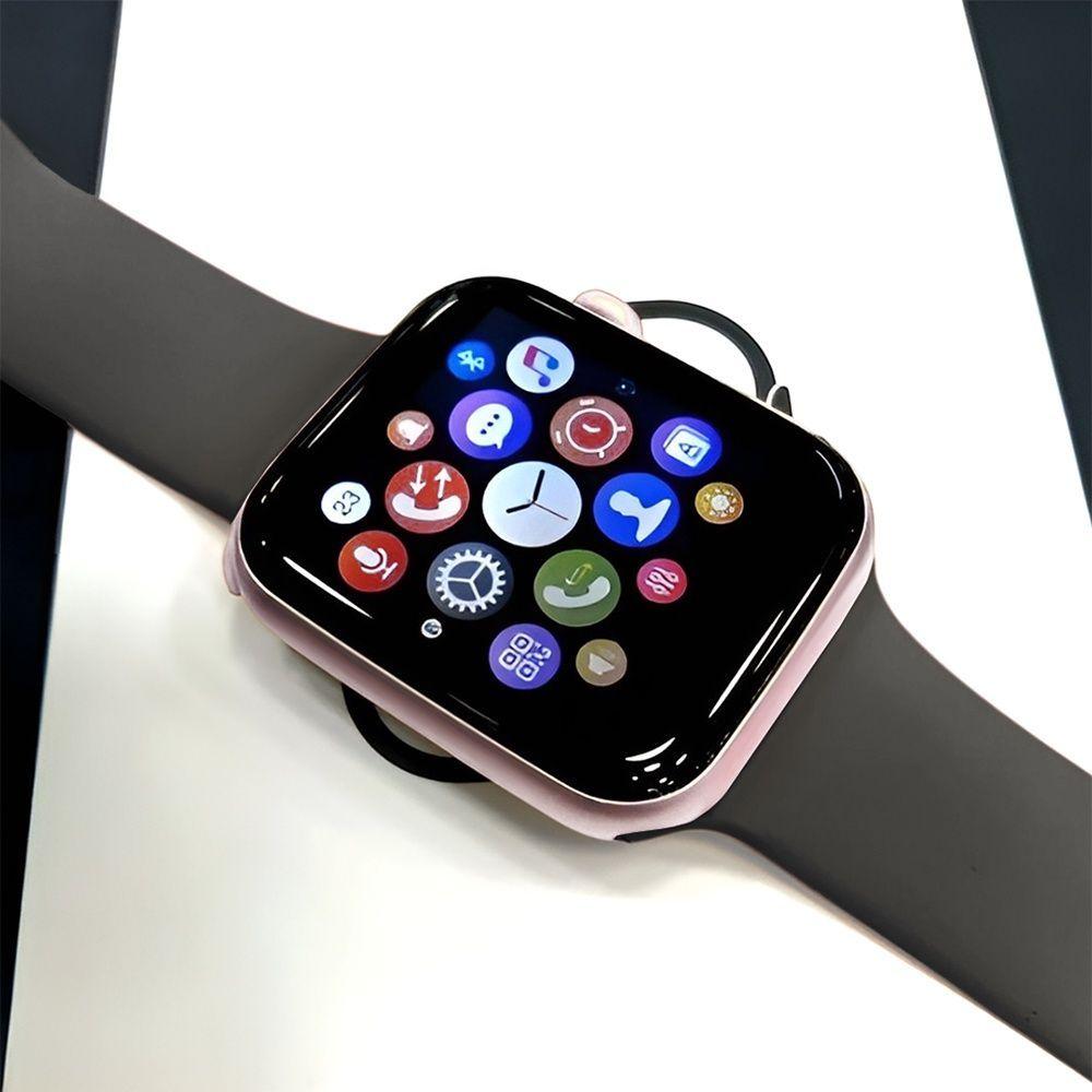 Miniatura Relógio Inteligente Smartwatch W34s Rosê Gold Troca Pulseira Ligações Monitor Cardíaco