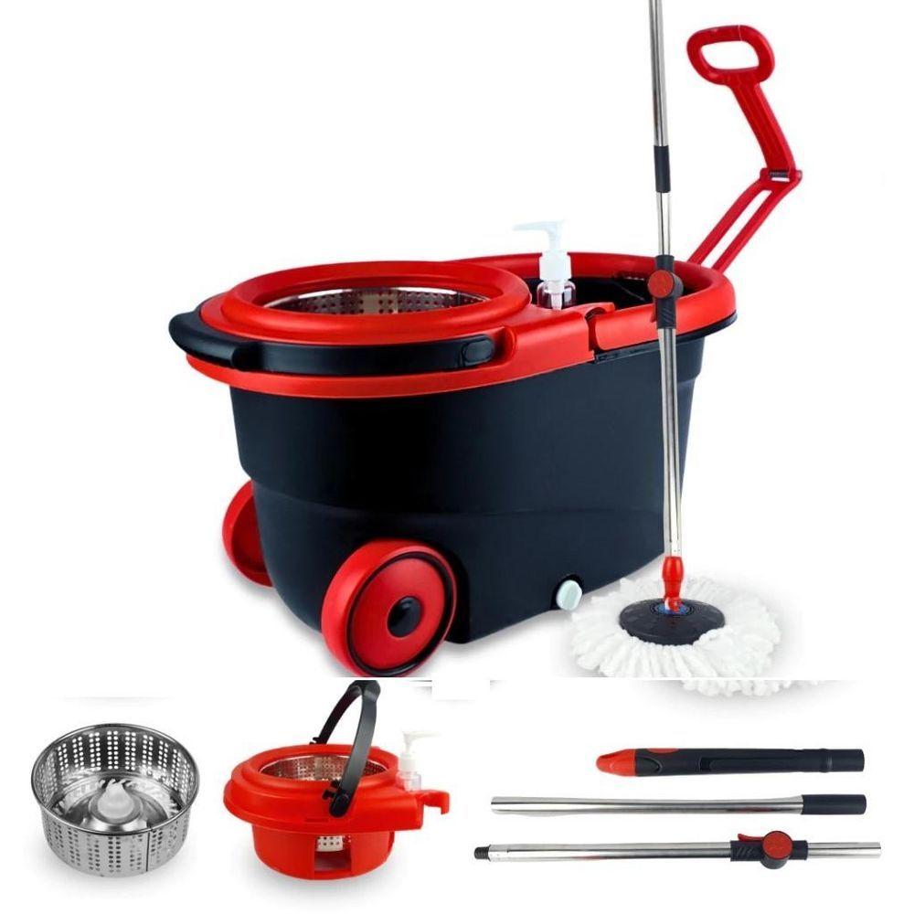 Miniatura Mop Esfregão Profissional Balde 13l Inox Sistema Giratório