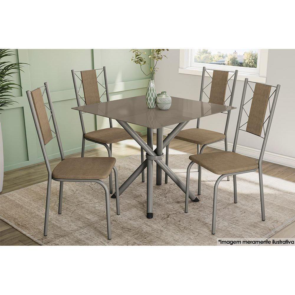 Miniatura Kit 4 Cadeiras Lisboa 4c076 4 Un Níquel Courano Preto