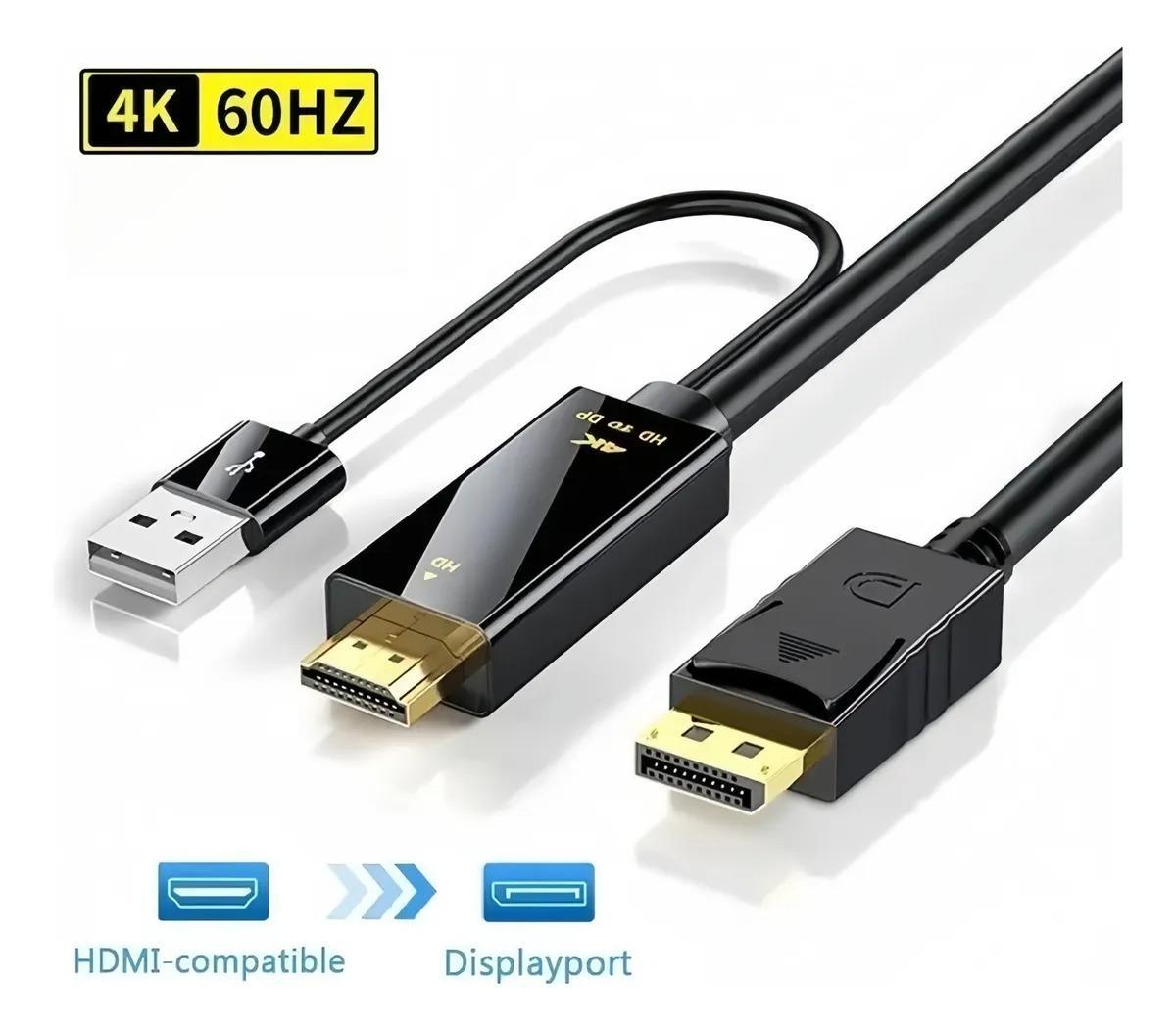 Miniatura Conversor Adaptador Hdmi 2.0 Para Displayport 1,8M Para Dell