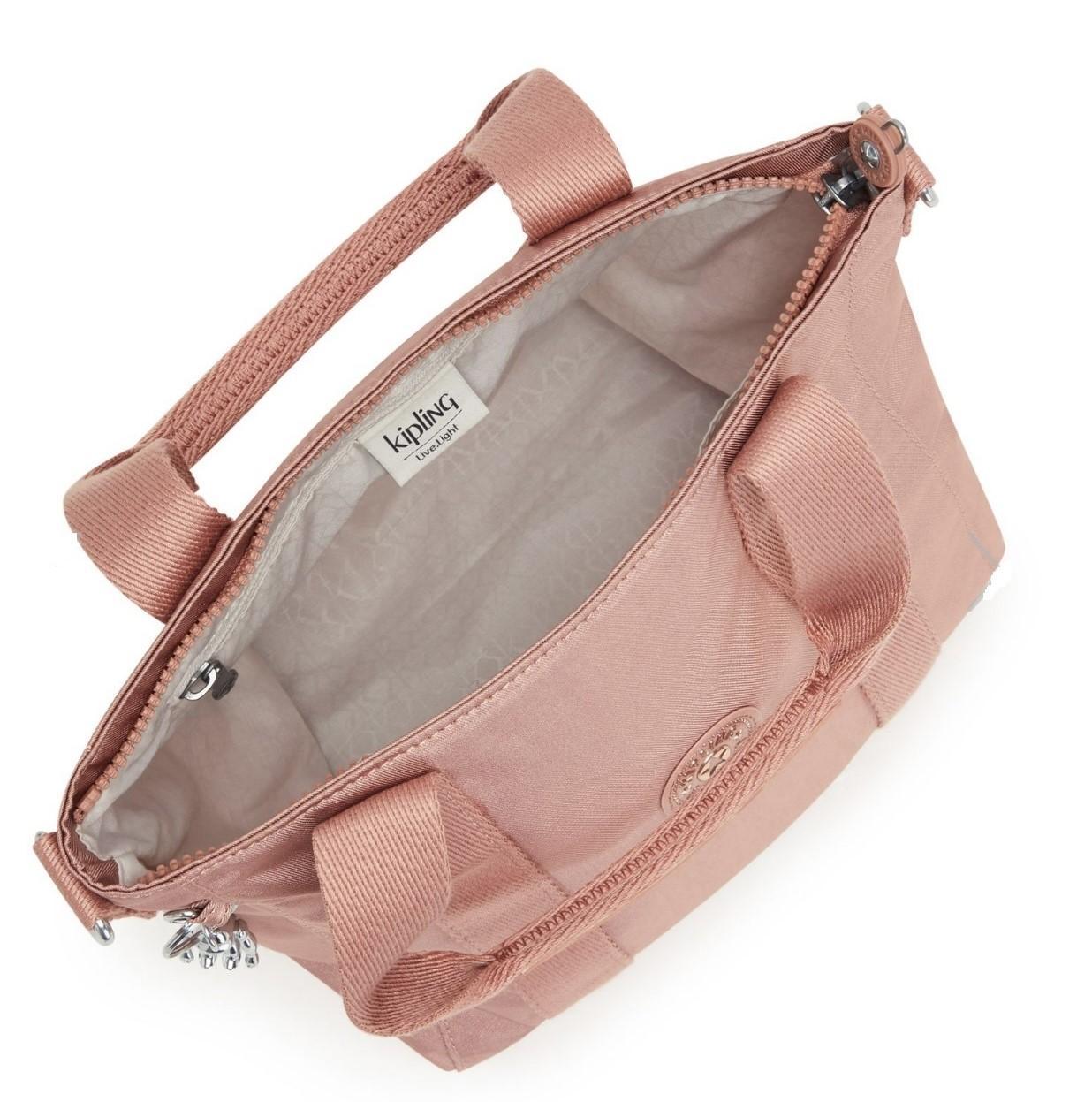 Miniatura Bolsa Kipling Asseni Pequena Transversal Rosa 4 Divisórias