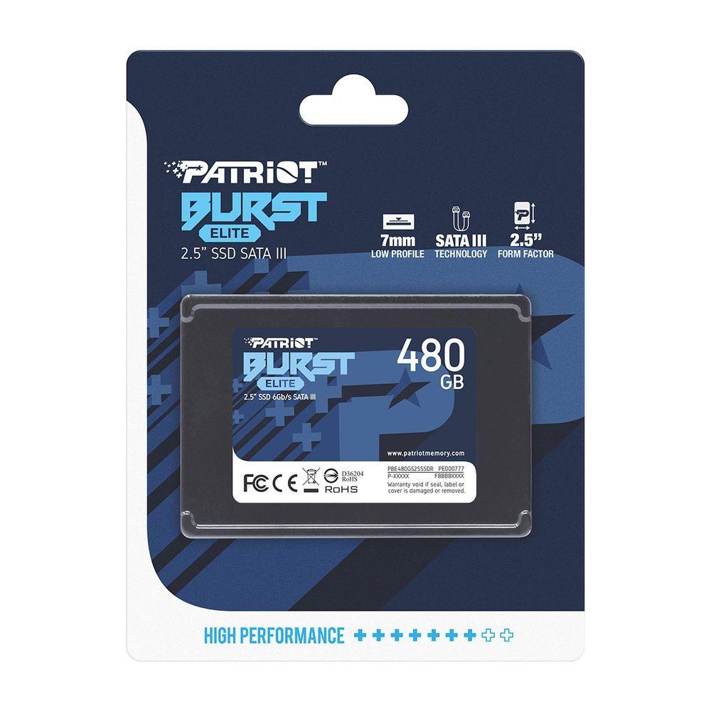 Ssd 480Gb Patriot Burst Elite Sata Iii 6Gb/S Leitura 450Mb