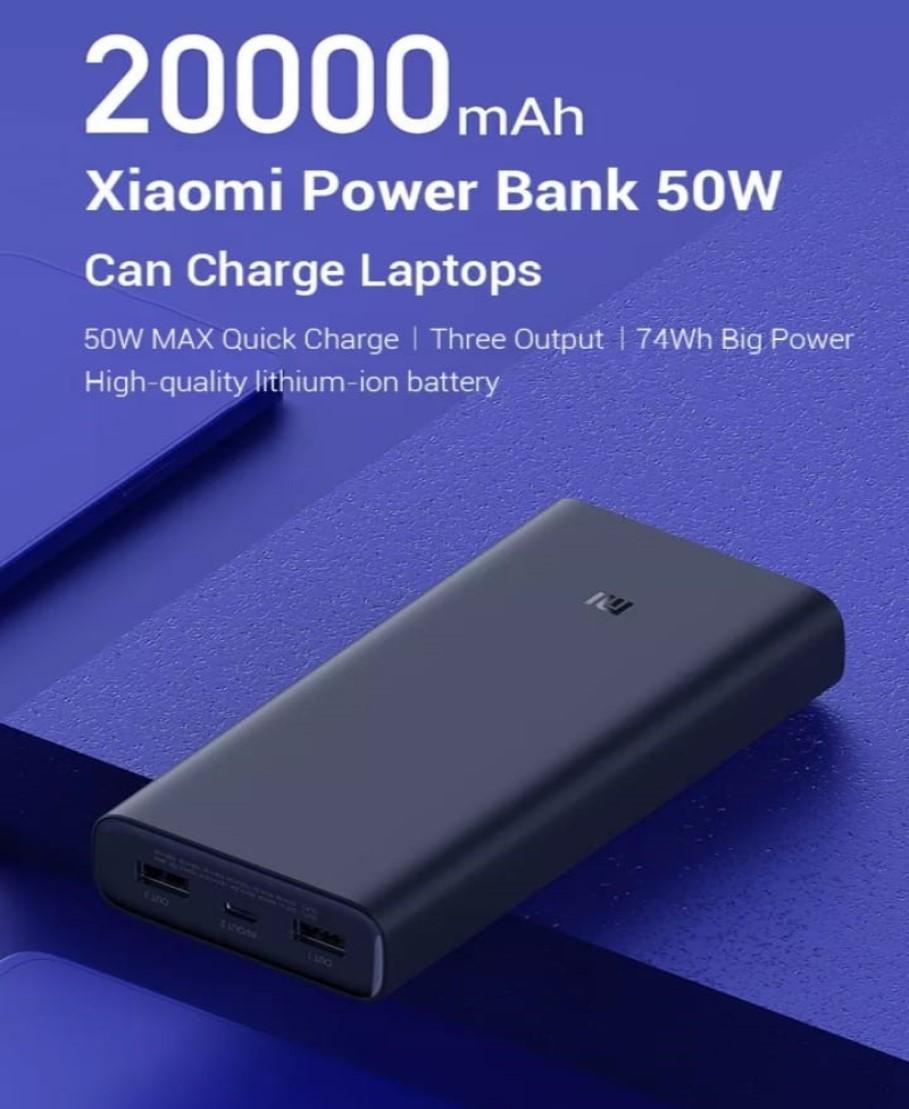 Miniatura Carregador Portátil Redmi 20000Mah 50W Power Bank 3 Turbo