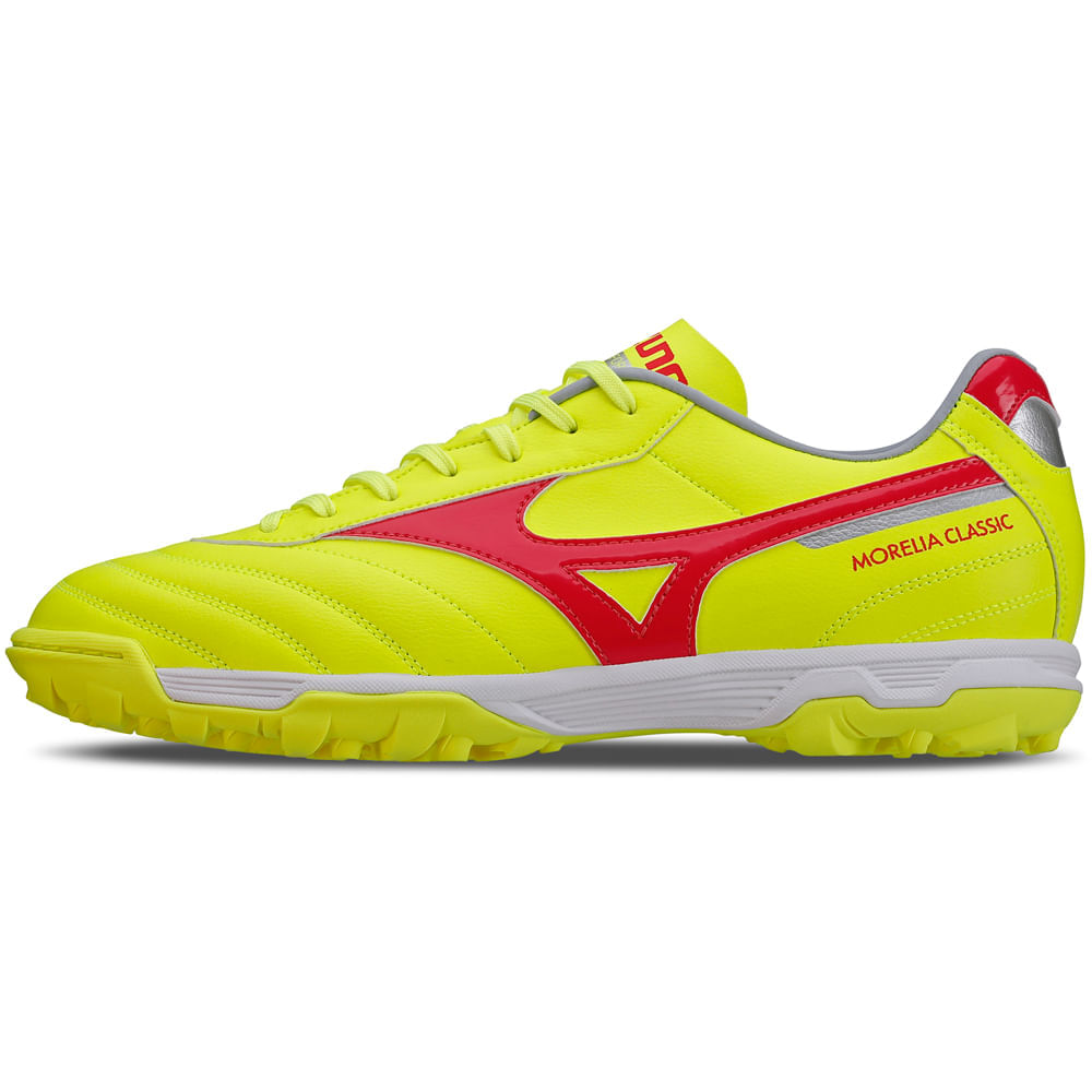 Miniatura Chuteira Society Masculina Mizuno Morelia Classic AS 38 Amarelo