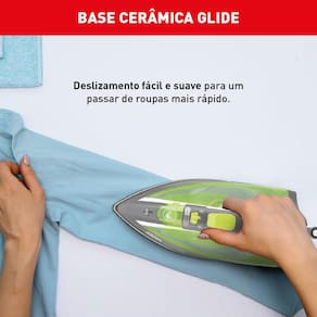 Miniatura Ferro de Passar a Vapor Arno Ecogliss FEC1 com Spray e Base Cerâmica - Verde 110V