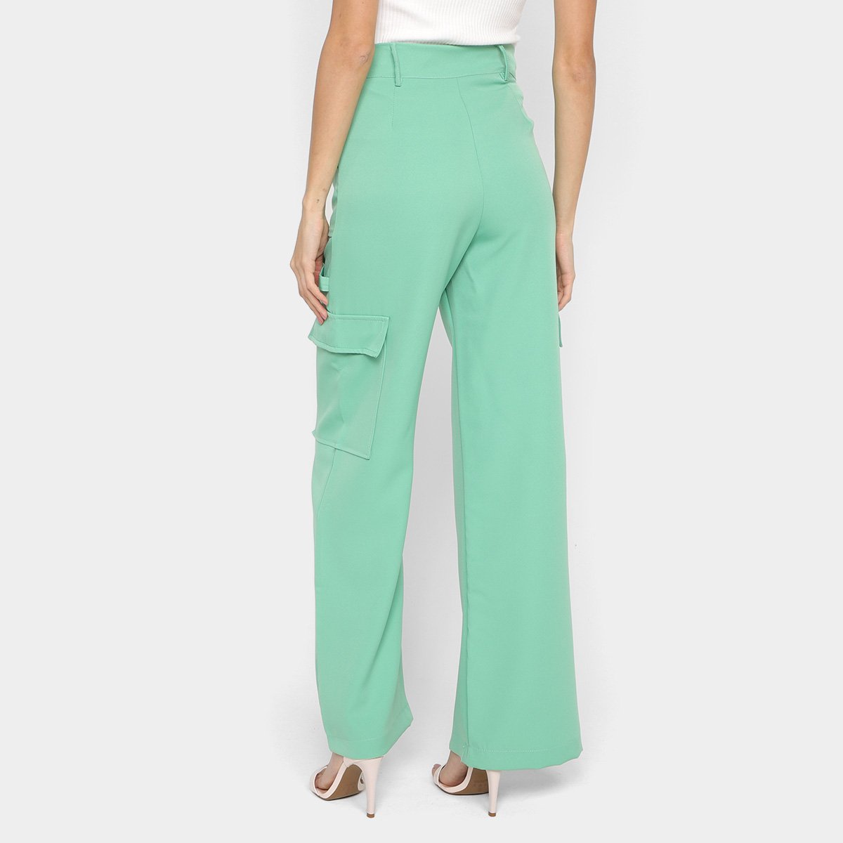 Miniatura Calça Cargo Road Mel Cintura Alta Feminina Verde - G