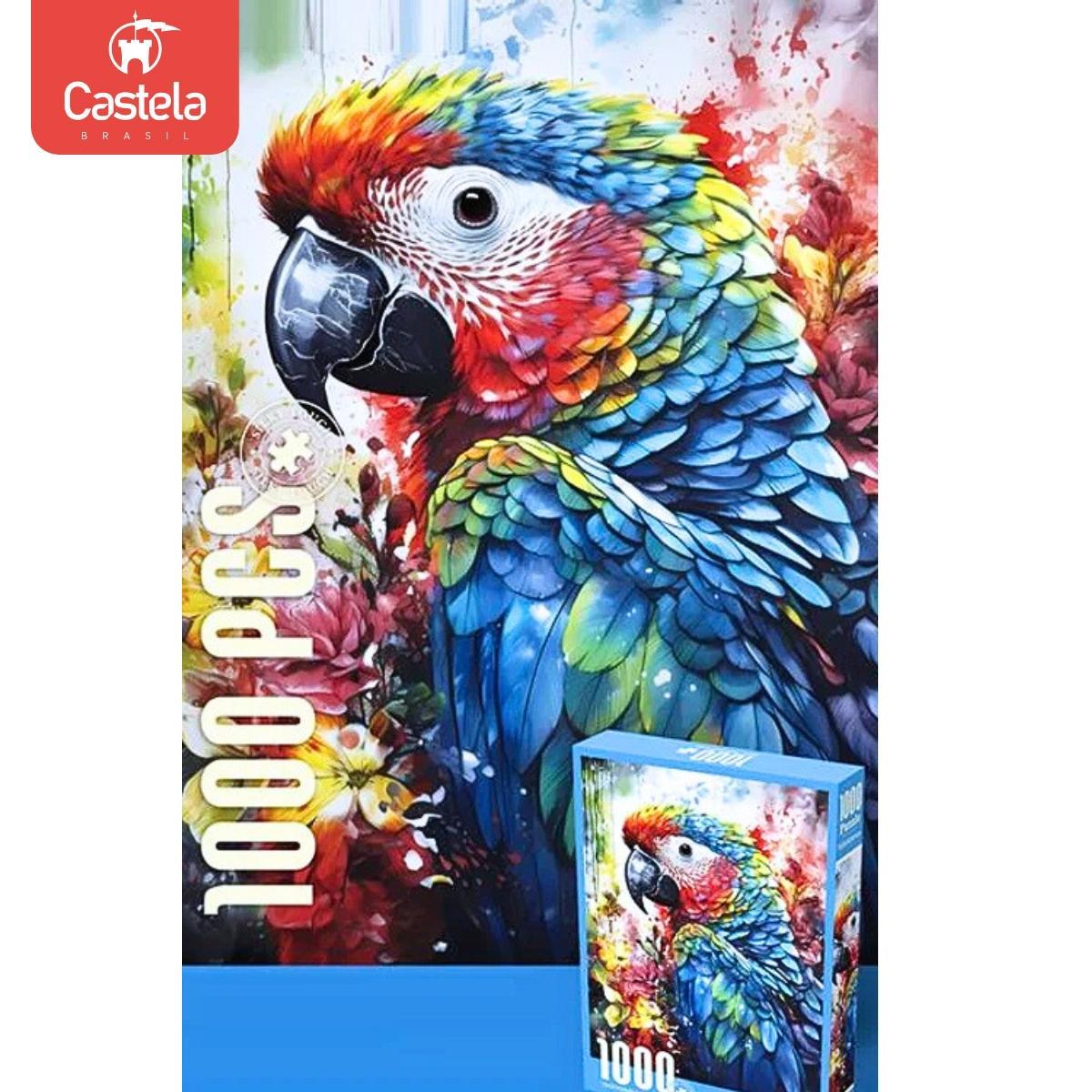 Quebra-Cabeça De 1000 Peças Papagaio Colorido Animal Castela