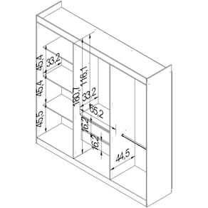 Guarda-Roupa Casal Bartira Ville 6 Portas de Bater 2 Gavetas Internas MDP - 200,5cm de Largura Avelã/Capuccino