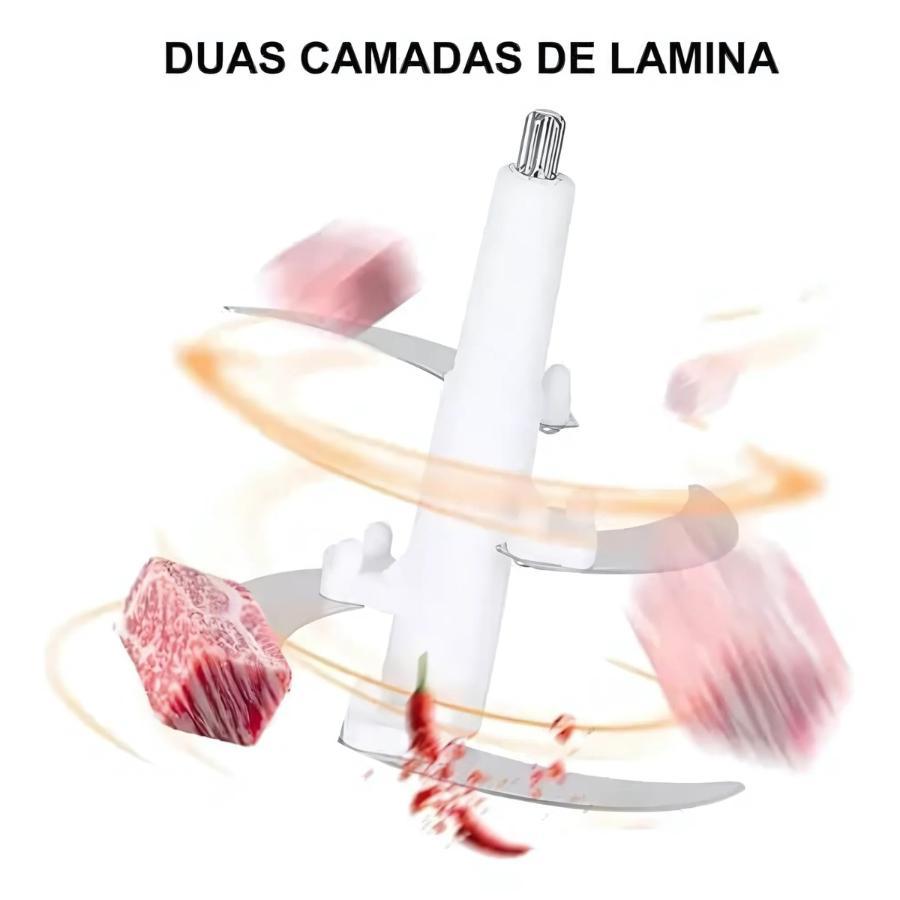 Miniatura Multiprocessador Alimentos Elétrico 110V Triturador Prateado