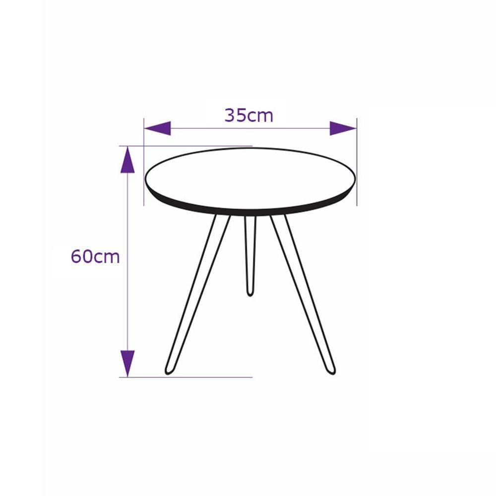 Miniatura Mesa Lateral De Canto Tripé 60x35cm Preto