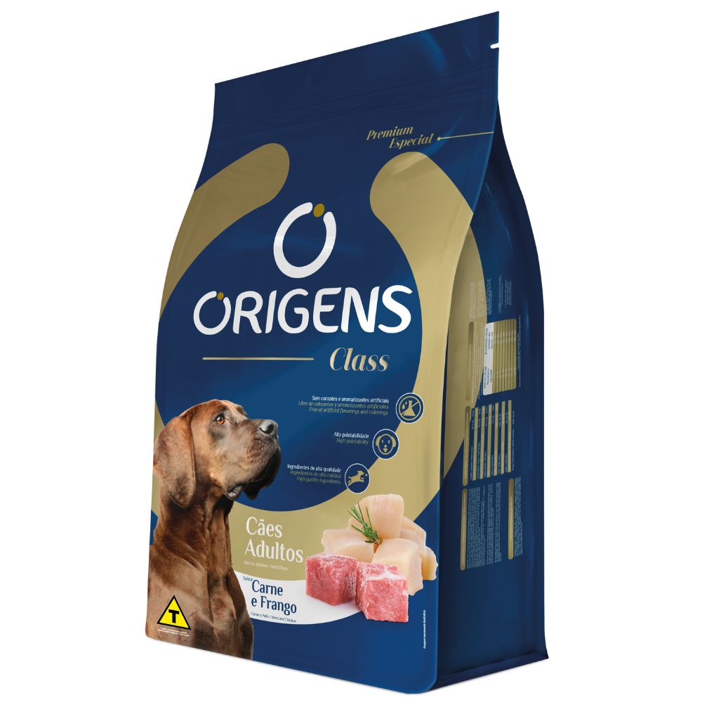 Miniatura Ração Origens Class Premium Especial Cães Adultos Carne e Frango 15kg