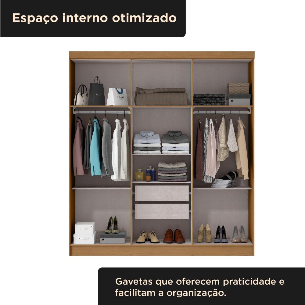 Guarda Roupa Casal 6 Portas 2 Gavetas Lyon Yescasa Guarda-Roupa Casal 6 Portas 2 Gavetas Lyon Cinamomo