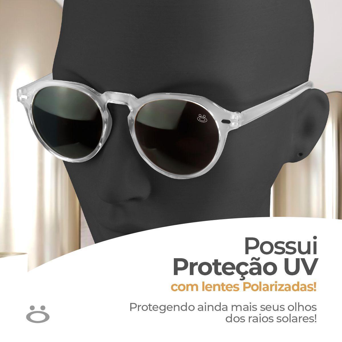 Miniatura Óculos Sol Masculino Vintage Acetato Proteção Uv + Case
