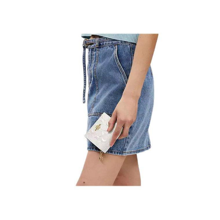 Miniatura Carteira Coach Snap Wallet In Signature Leather - Ct982 Bran