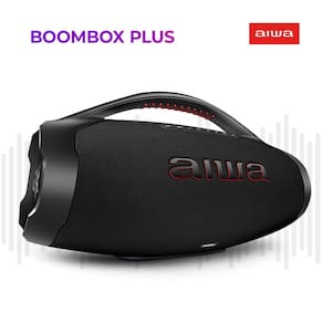 Miniatura Caixa de Som Aiwa Boombox Plus com 3 Alto-falantes Bivolt e com Proteção IP66 Contra Água e Poeira AWS-BBS-01B - 200W