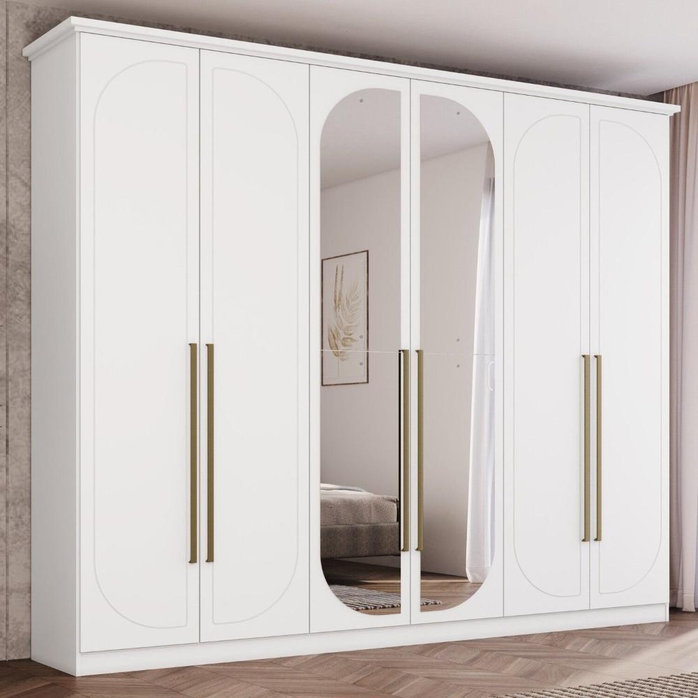 Miniatura Guarda-Roupa Casal Nova York Prime 6 Portas com Amortecimento 6 Gavetas com Usinagem Expresso Móveis Branco