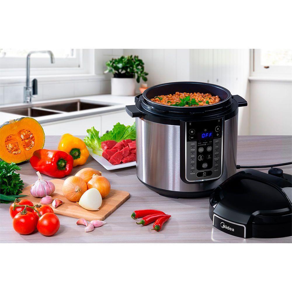 Panela De Pressão Elétrica 6 L Mastersteam Inox Midea Ppg70s1 - 127v
