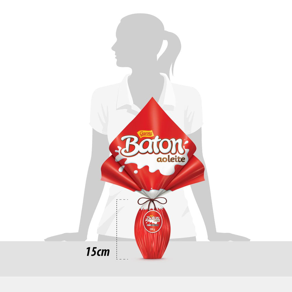 Miniatura Ovo de Pascoa Baton Chocolate ao Leite 204g