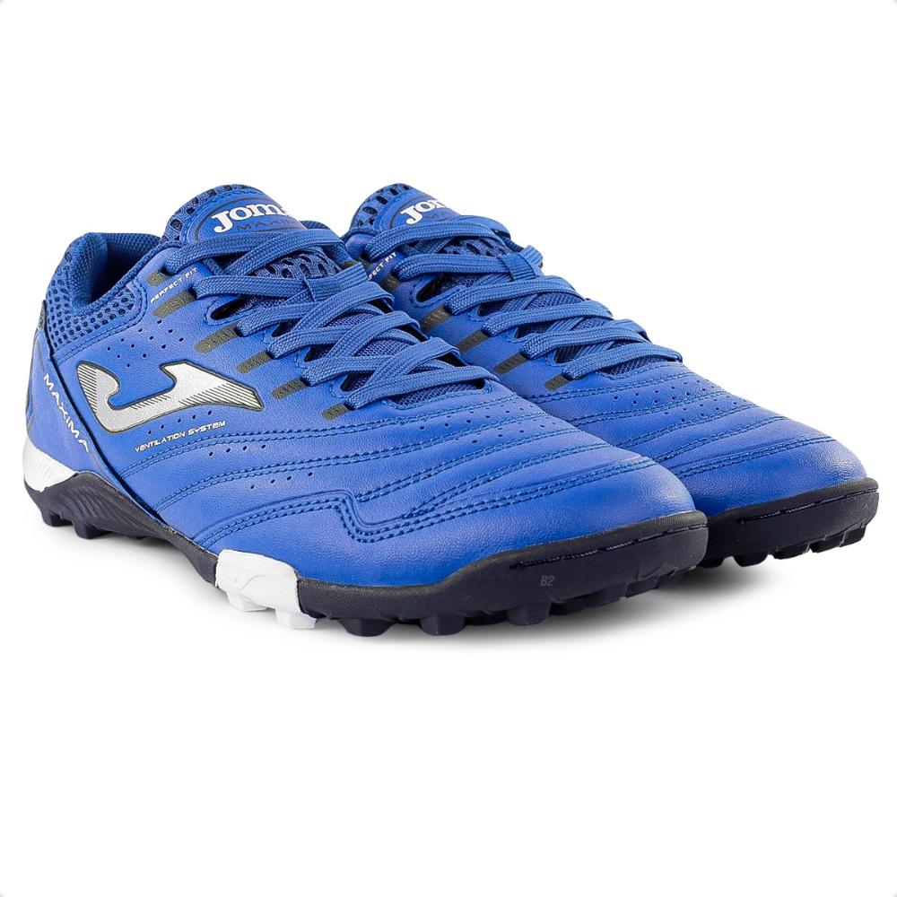 Miniatura Chuteira Society Joma Máxima Masculino Azul / Preto - 38
