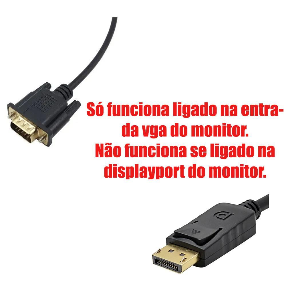 Miniatura Cabo Displayport Para Ligar O Notebook Na Tv Led Lcd