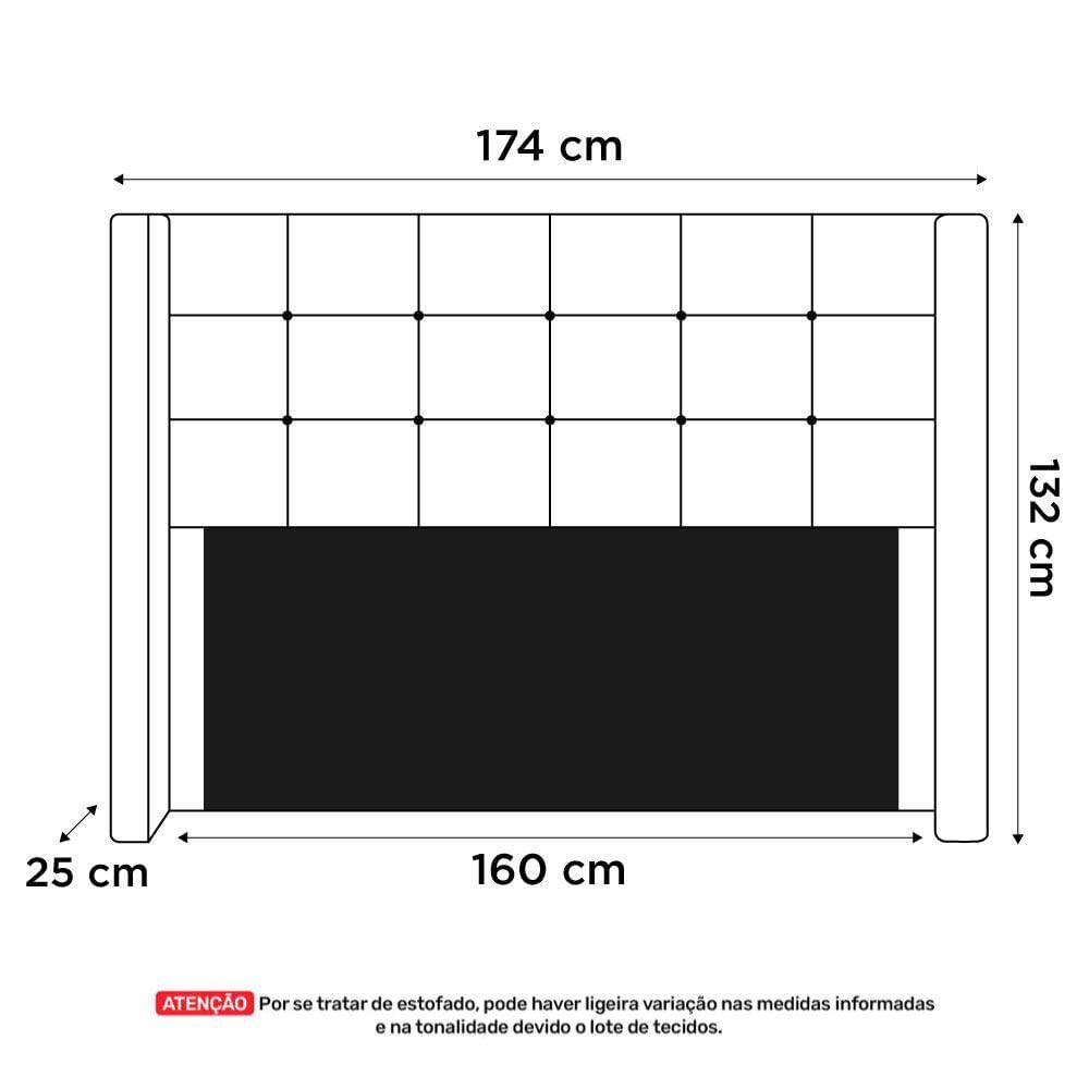 Miniatura Cabeceira Cama Box Casal Queen Size Gioconda 160cm Com Frame Veludo Azul Escuro - Desk Design