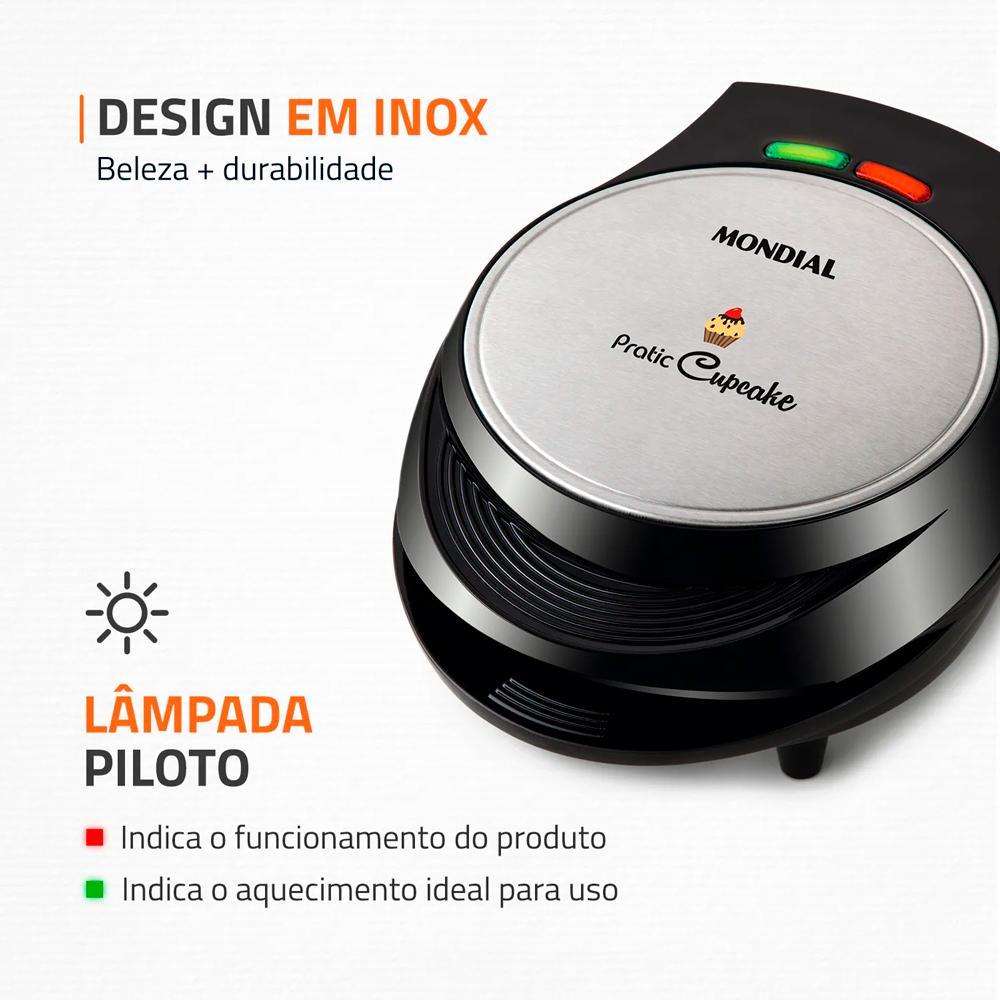 Miniatura Maquina Cupcake Maker Pratic Ck-01 Preto/Inox 1000W 127V