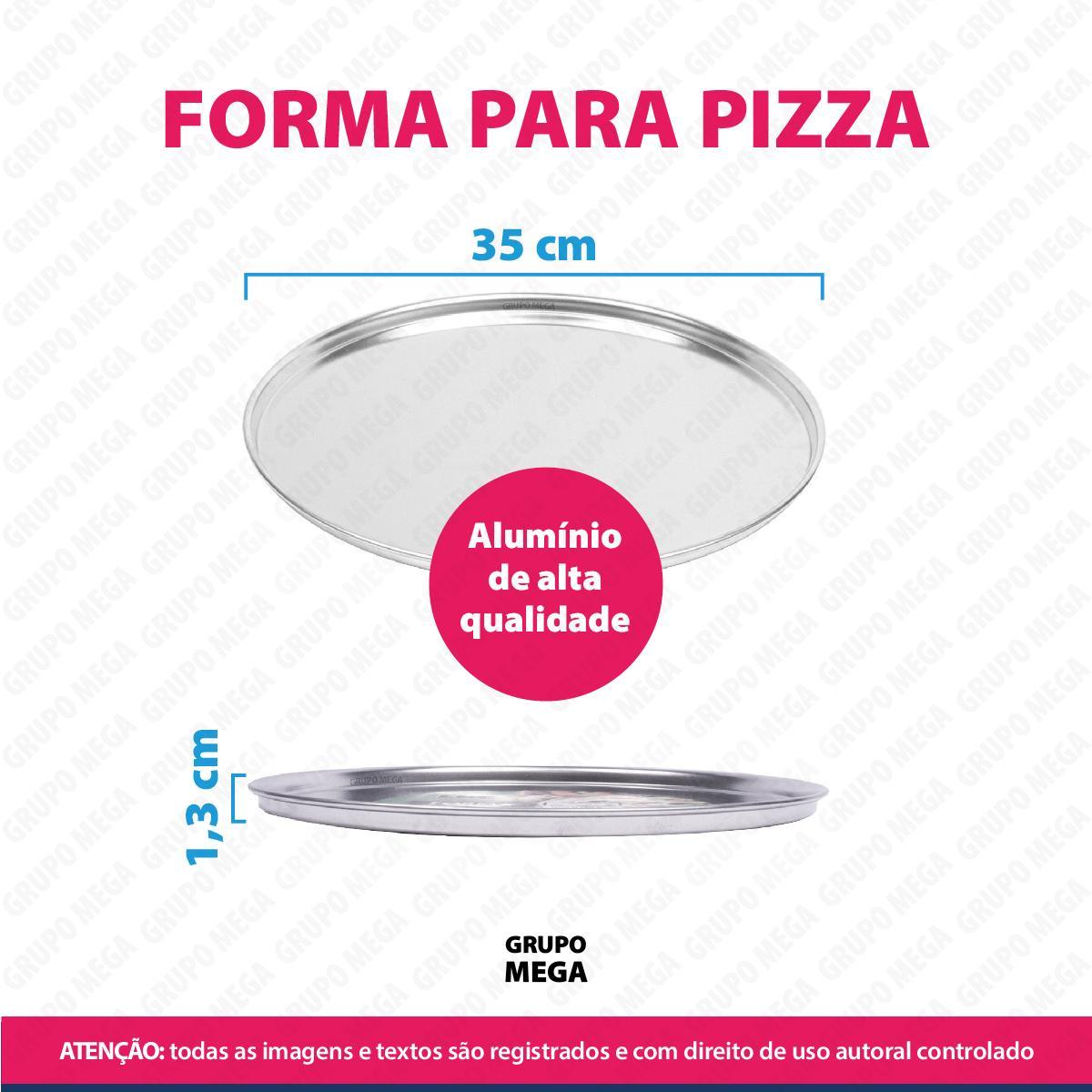Miniatura 2 Formas De Pizza Redonda Alumínio 35Cm Reforçada Assadeira