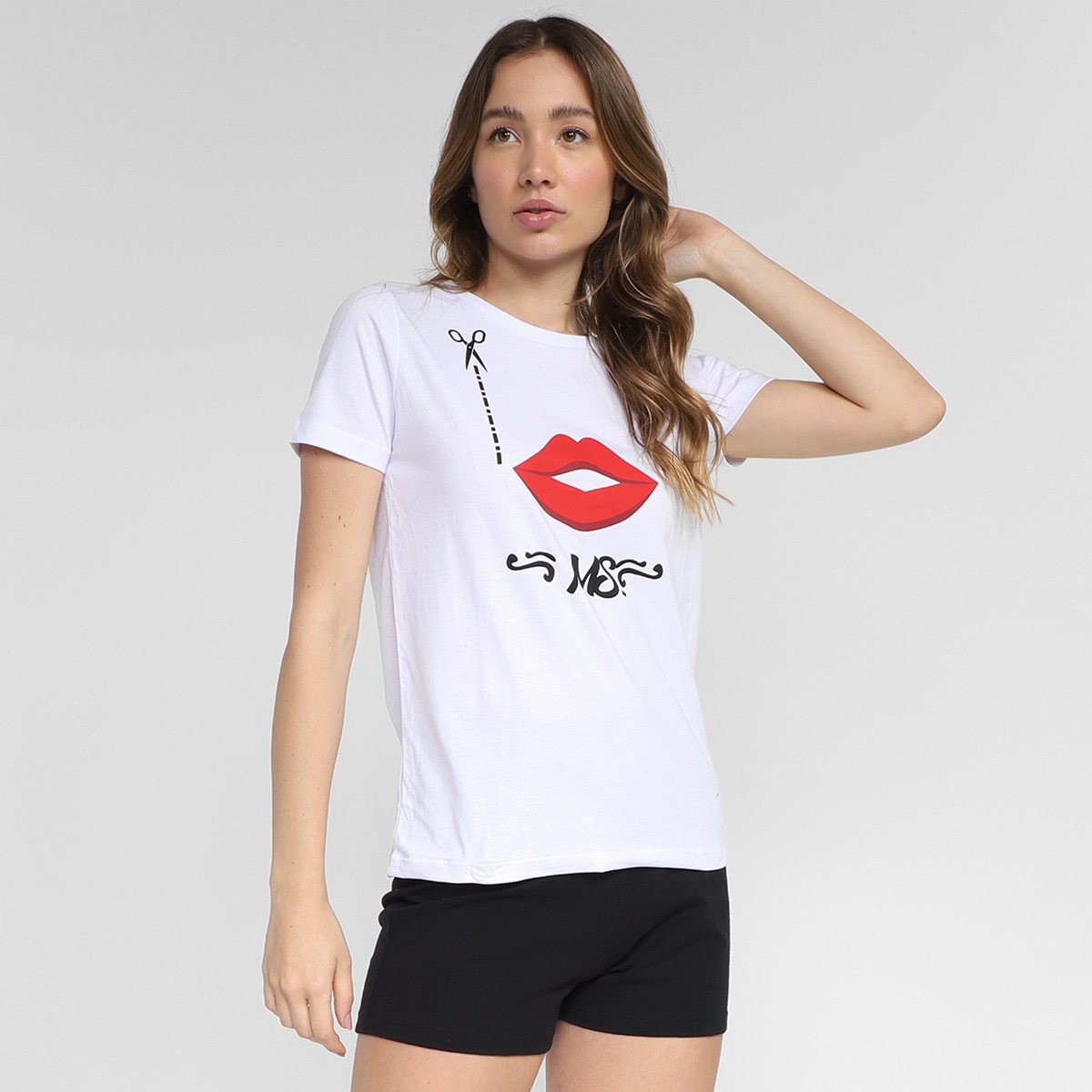 Miniatura Pijama Curto Volare Kiss Feminino Branco - G