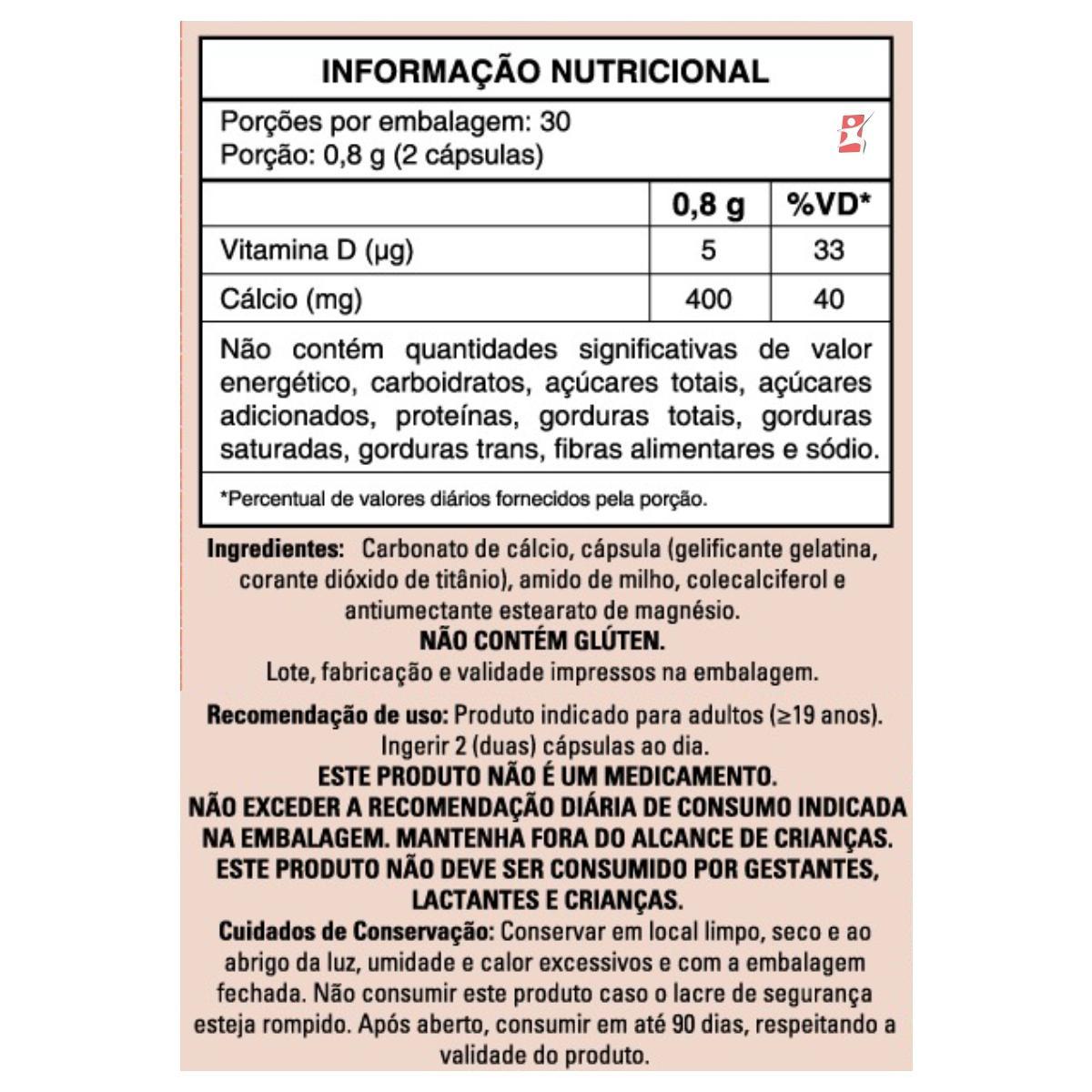 Miniatura Calcio + Vitamina D 2 Ao Dia 60 Capsulas - Take Care