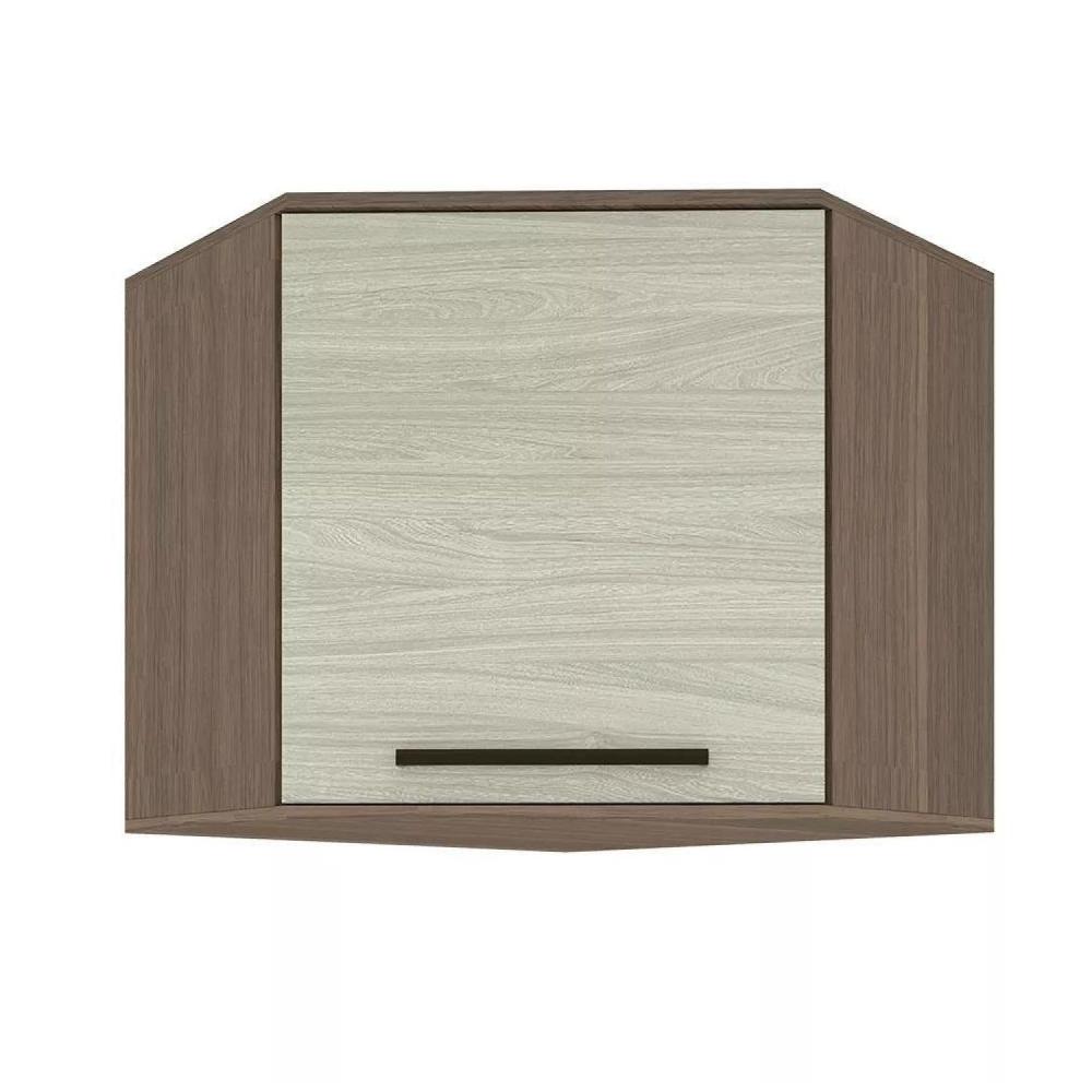 Miniatura Armário Aéreo para Cozinha 1 Porta 90° Evolution Plus Batrol Móveis Tannat/Legno Crema