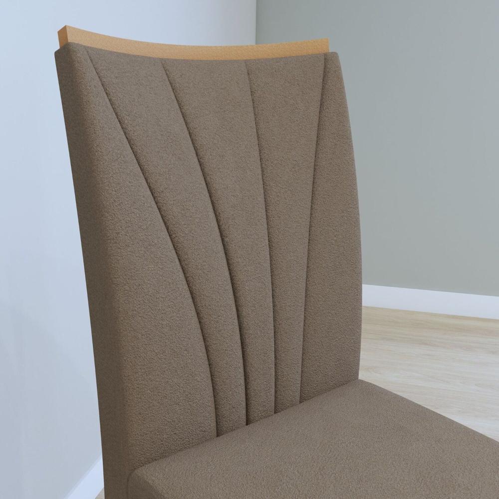 Conjunto Luar 170 Tampo no Glass com 6 Cadeiras Apogeu Amêndoa Clean/Bege