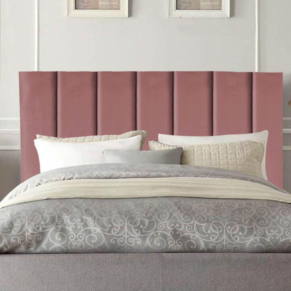 Miniatura Cabeceira Estofada Cama King 195 Cm Luísa Suede E Frame rosé