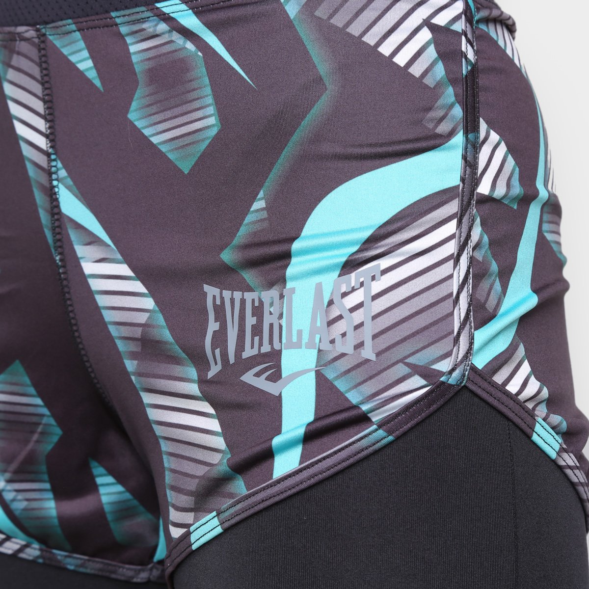 Miniatura Short Everlast Rain Feminino Preto+verde - G