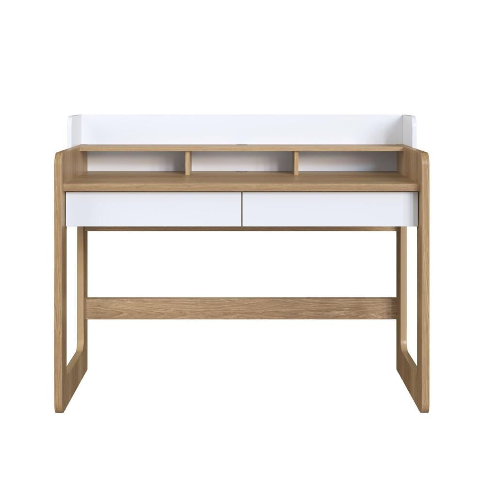 Miniatura Escrivaninha 2 Gavetas 128cm Home Office Flexus Branco
