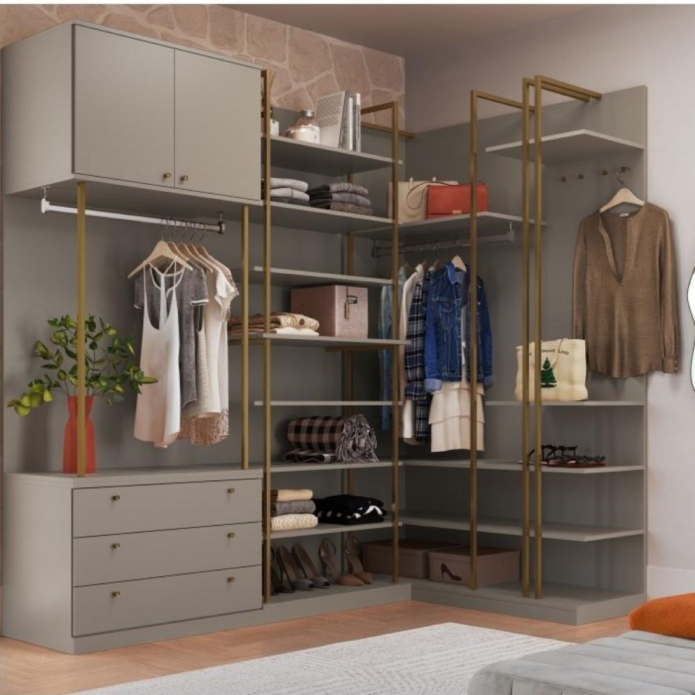 Miniatura Módulo Prateleiras Guarda Roupa Closet Modulado Níquel