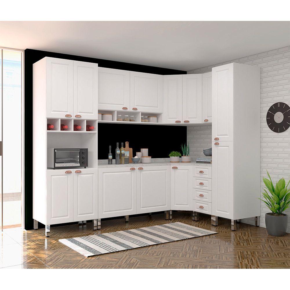 Miniatura Cozinha Modulada Completa 8 Peças Com Tampo Branco Cristal